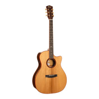 Cort GOLDA10 Gold Series A10 Cocobolo Acoustic-Electric Guitar, Natural Gloss With Hardshell Case