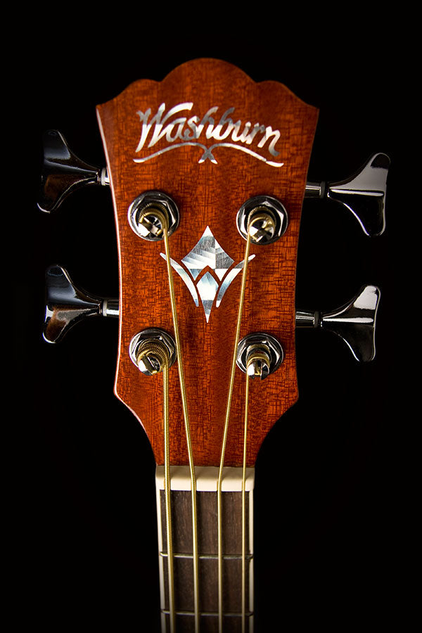 Washburn AB5 Acoustic-Electric Bass Guitar, Natural with Gig Bag