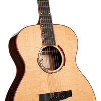 Cort OM Body Masterpiece Series Abstract Delta Acoustic-Electric Guitar With Hard Case, Natural Glossy