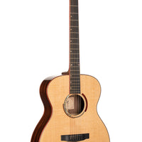 Cort OM Body Masterpiece Series Abstract Delta Acoustic-Electric Guitar With Hard Case, Natural Glossy