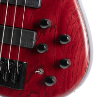 Cort B4ELEMENTOPBR Artisan Series B4 Element Bass Guitar, Open Pore Burgandy Red