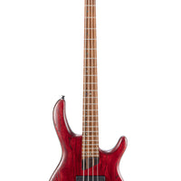 Cort B4ELEMENTOPBR Artisan Series B4 Element Bass Guitar, Open Pore Burgandy Red