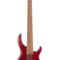 Cort B5ELEMENTOPBR Artisan Series B5 Element 5 String Bass Guitar, Open Pore Burgandy Red