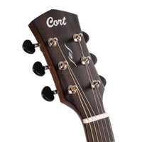 Cort Core-DC Series Dreadnought Cutaway Acoustic-Electric Guitar, Open Pore Black Burst