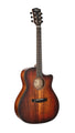 Cort Core GA Series Acoustic-Electric Cutaway Guitar, Solid Blackwood With Deluxe Soft Side Case