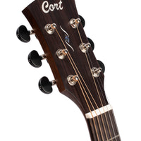 Cort COREOCOPBB Core Series Mahogany Acoustic Electric Guitar, Open Pore Black Burst With Case