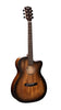 Cort COREOCOPBB Core Series Mahogany Acoustic Electric Guitar, Open Pore Black Burst With Case