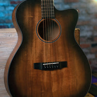 Cort COREOCOPBB Core Series Mahogany Acoustic-Electric Guitar, Open Pore Black Burst With Case