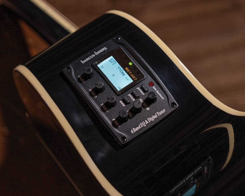 Washburn EA10B Festival Petite Jumbo AcousticElectric Guitar, Black