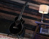 Washburn EA10B Festival Petite Jumbo Acoustic-Electric Guitar, Black