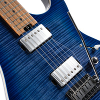 Cort G290FATIIBBB Double Cutaway Electric Guitar, Bright Blue Burst