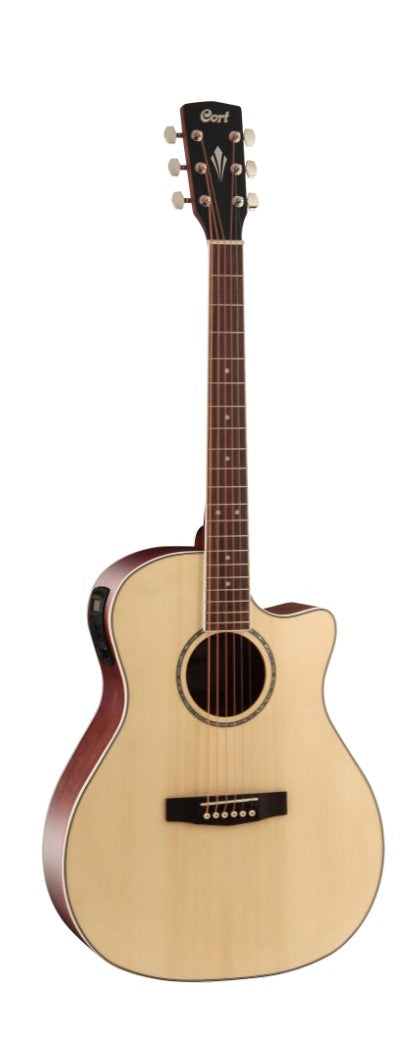 Cort GAMEDXOP Grand Regal Acoustic Electric Cutaway Guitar, Open Pore