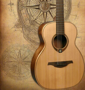 LAG Travel-RC Tramontane Acoustic Travel Guitar, Red Cedar