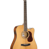 Cort GOLDDC6NAT Gold Series DC6 Acoustic-Electric Guitar, Natural Glossy