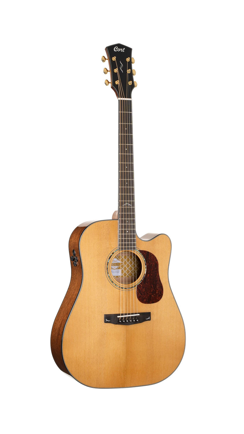 Cort GOLDDC6NAT Gold Series DC6 Acoustic-Electric Guitar, Natural Glossy