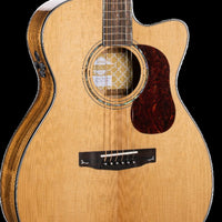 Cort Gold Series OC6 Bocote Acoustic-Electric Guitar, Natural Glossy With Deluxe Soft Case