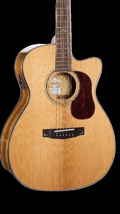 Cort Gold Series OC6 Bocote Acoustic-Electric Guitar, Natural Glossy With Deluxe Soft Case