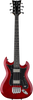 Hagstrom H8-II Bass Guitar, Wild Cherry Transparent with Case (8-string)