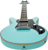 Hagstrom Megin Electric Guitar, Aged Sky Blue with Case