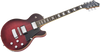 Hagstrom Super Swede Electric Guitar, Crimson Flame with Case