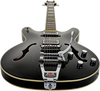 Hagstrom Tremar Viking® Deluxe Baritone Electric Guitar, Black Gloss with Case