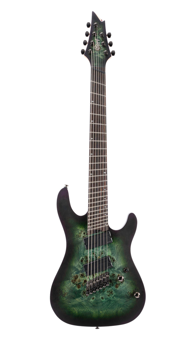 Cort KX507MSSDG KX Series Multi Scale 7 String Electric Guitar, Star Dust Green