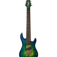 Cort KX508MS KX Series 8 String Electric Guitar, Mariana Blue Burst