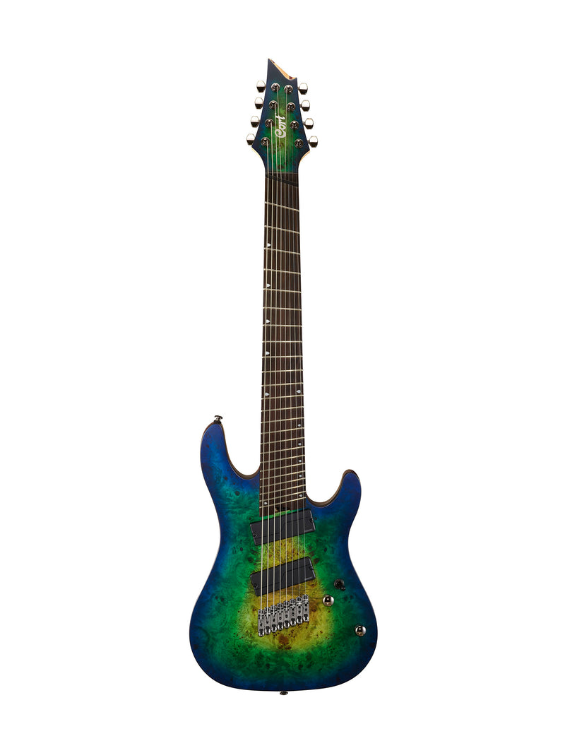 Cort KX508MS KX Series 8 String Electric Guitar, Mariana Blue Burst