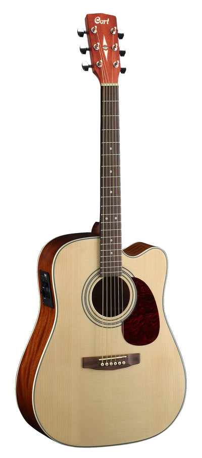 Cort MR500EOP MR Series Dreadnought Acoustic Electric Cutaway Guitar, Open Pore