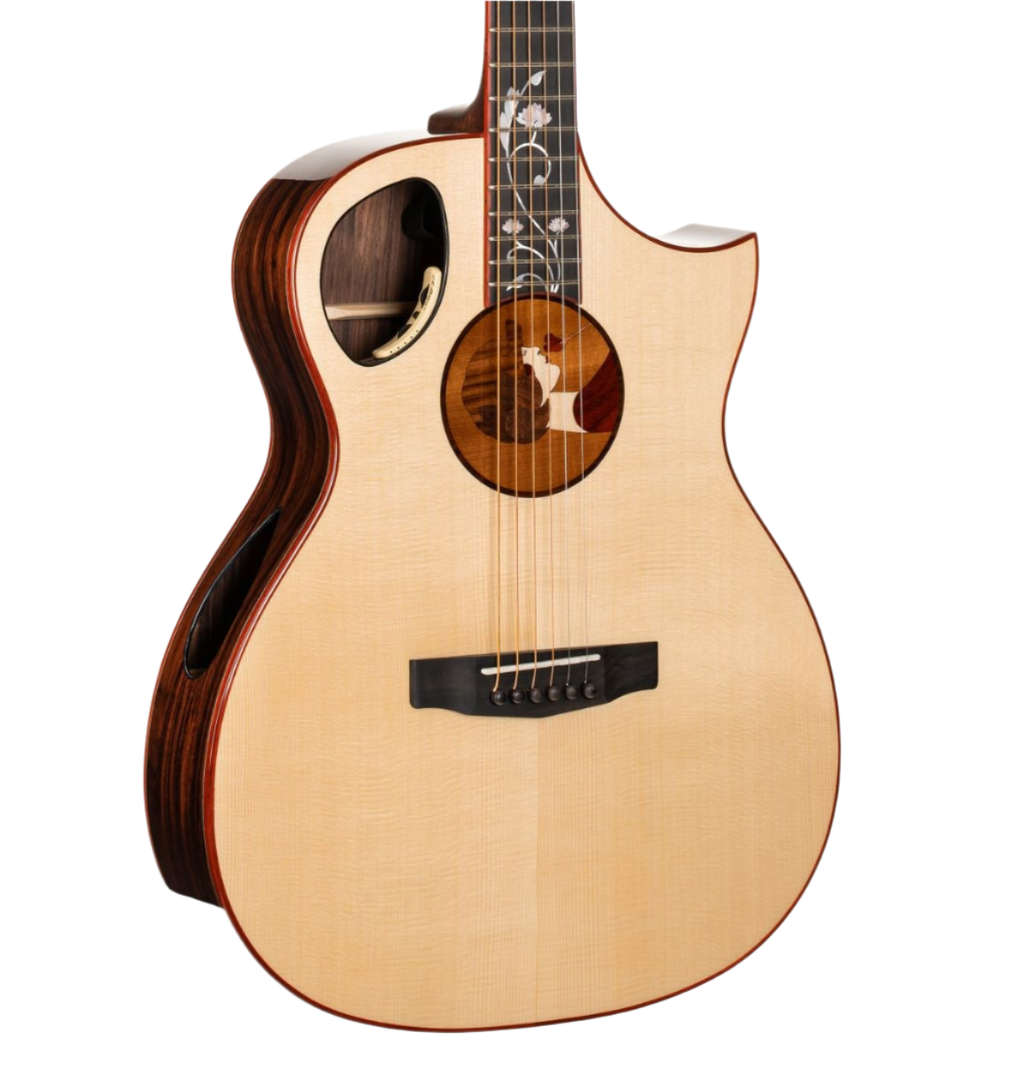 Cort ROSELYN OM Masterpiece Series Roselyn Redux Acoustic-Electric Guitar With Hard Case,  Natural Glossy