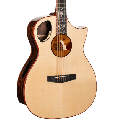 Cort ROSELYN OM Masterpiece Series Roselyn Redux Acoustic-Electric Guitar With Hard Case,  Natural Glossy