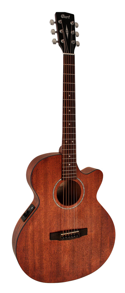 Cort SFX Series Acoustic Electric Cutaway Guitar, Open Pore Mahogany