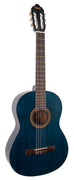 Valencia VC204TBU 200 Series Classical Guitar, Transparent Blue