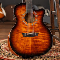 Washburn G12FCE Comfort Series Apprentice Grand Auditorium Acoustic-Electric Guitar, Sunburst