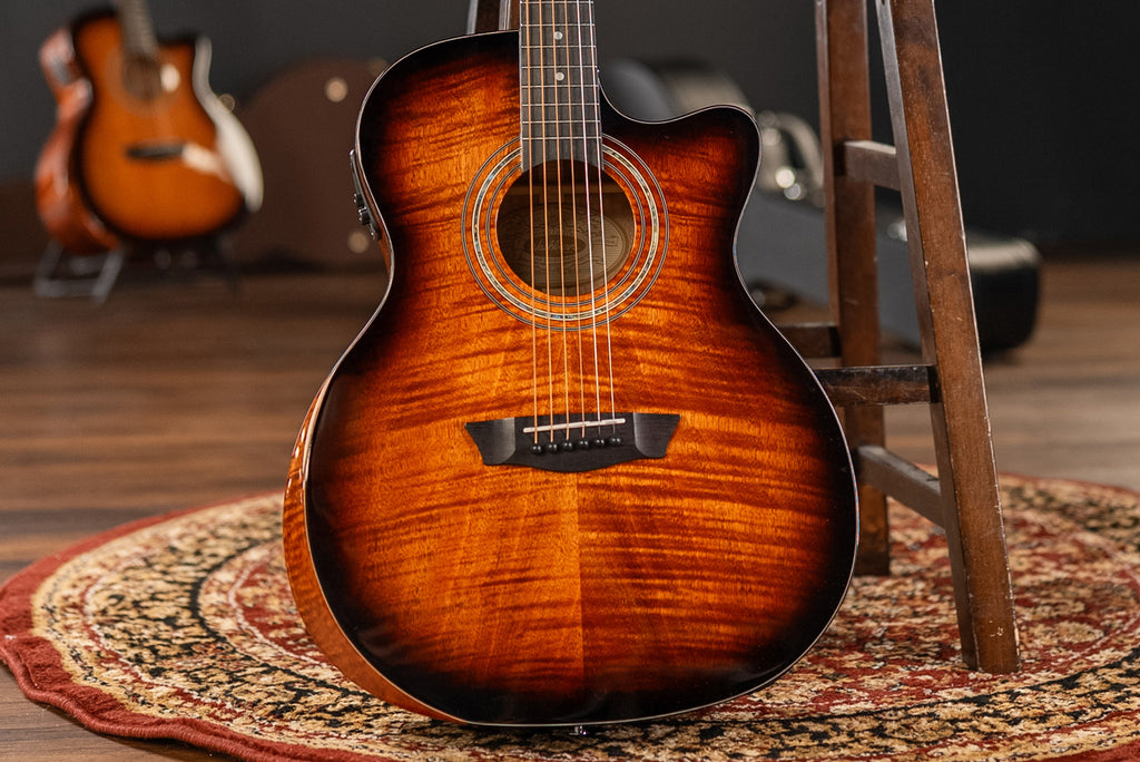 Washburn G12FCE Comfort Series Apprentice Grand Auditorium Acoustic-Electric Guitar, Sunburst