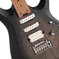 Cort X700OPBB X Series 700 Triality Electric Guitar, Open Pore Black Burst