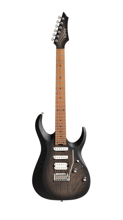 Cort X700OPBB X Series 700 Triality Electric Guitar, Open Pore Black Burst