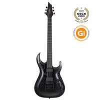 Cort KX700OPBK KX Series Evertune Double Cutaway Electric Guitar, Open Pore Black With Gig Bag