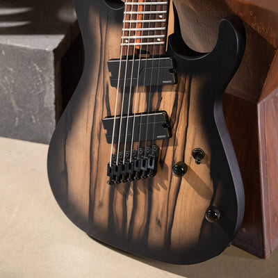Cort KX Series Pale Moon 7-String Multi-Scale Electric Guitar, Natural Black Burst