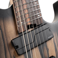 Cort KX Series Pale Moon 7-String Multi-Scale Electric Guitar, Natural Black Burst