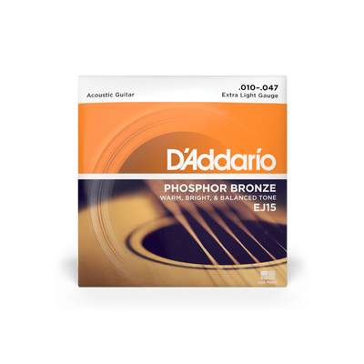 D'Addario 10-47 Extra Light, Phosphor Bronze Acoustic Guitar Strings