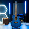 Washburn EA15 Festival Series Mini Jumbo Cutaway Acoustic-Electric Guitar, Trans Blue