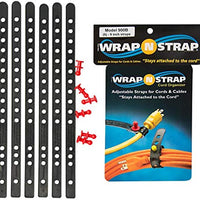 WrapNStrap 6” Cord & Cable Organizer, Set of Six