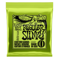 Ernie Ball Regular Slinky Nickel Wound Electric Guitar Strings, 10-46 Gauge (2221)