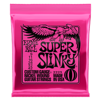 Ernie Ball Super Slinky Nickel Wound Electric Guitar Strings,  9-42 GAUGE (2223)