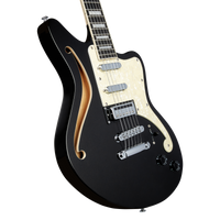 D'Angelico Premier Bedford SH Basswood Electric Guitar, Black Flake