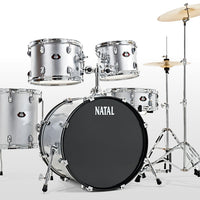 Natal 5 Piece DNA UF22 Starter Drum Set/Kit - Silver