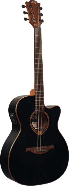 Lâg Guitars T118ASCE Tramontane Auditorium Acoustic-Electric Guitar, Black