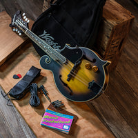 Washburn M3EK-a-U F Style Acoustic Electric Mandolin Pack, Sunburst
