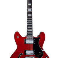 Hagstrom TREVIDLX-WCT Tremar Viking Deluxe Electric Guitar, Transparent Wild Cherry